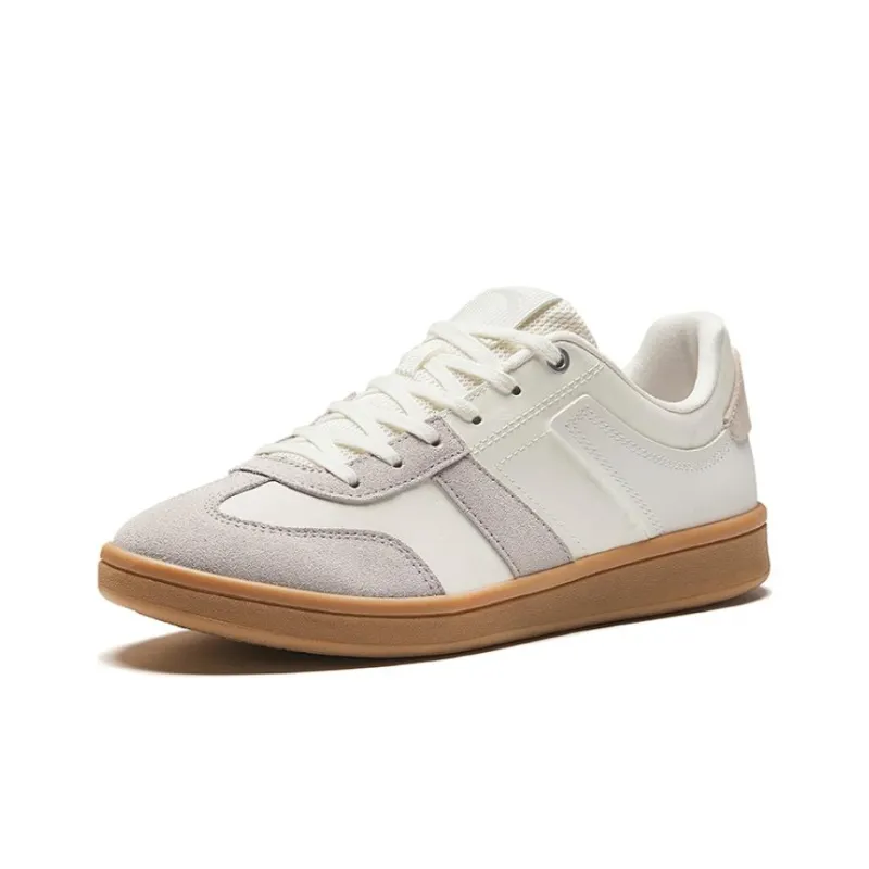 Anta German Training Anti Slip Wear Resistant Lightweight Breathable Low Top Skateboard Shoes Men's White Gray-1