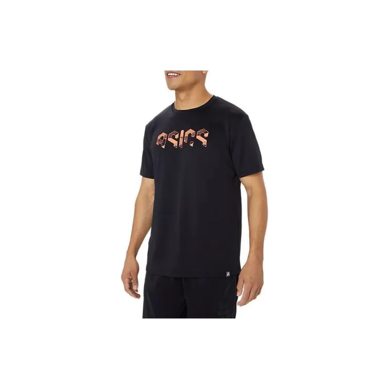 Asics Hex Graphic Dry Short Sleeve Shirt T-Shirt Unisex Performance Black/Glitter Coral-2