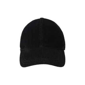 PRADA Logo Plaque Corduroy Baseball Cap