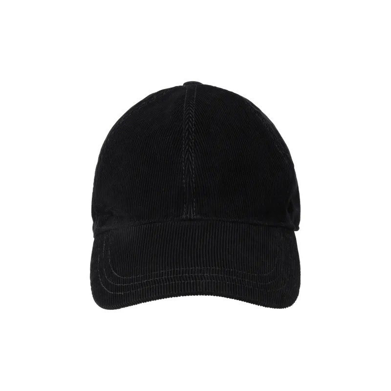 PRADA Logo Plaque Corduroy Baseball Cap-0