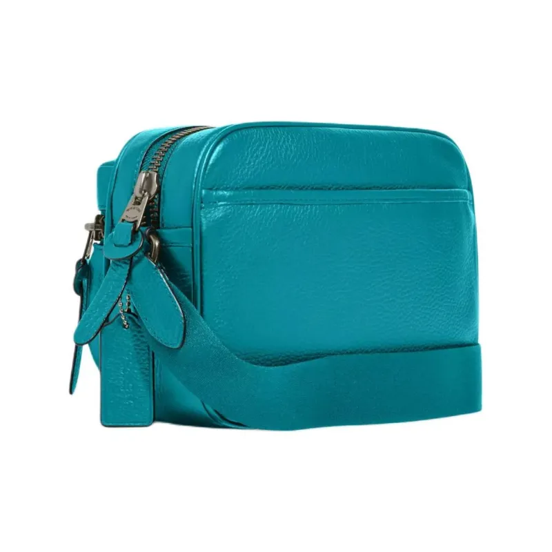 COACH Thompson High-Quality Pebbled Leather Camera Bag Shoulder Bag Crossbody Bag Medium Size Men's Bright Jasper-1