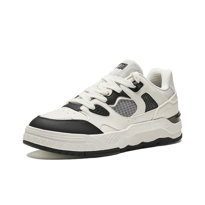 Anta Anti Slip Wear Resistant Breathable Height Increasing Low Top Skateboard Shoes Men's White Black-1