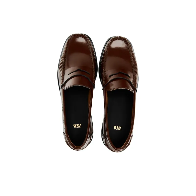 ZARA Loafers Women's Brown-4
