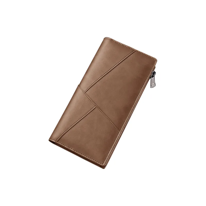 WilliamPOLO Microfiber Synthetic Leather Wallet With Multiple Card Slots Money Clip Regular Unisex Khaki-9