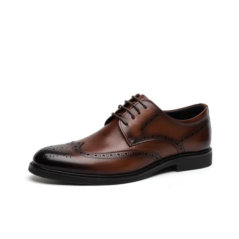 Help Dress Shoes Men Low Top Black/Brown-4