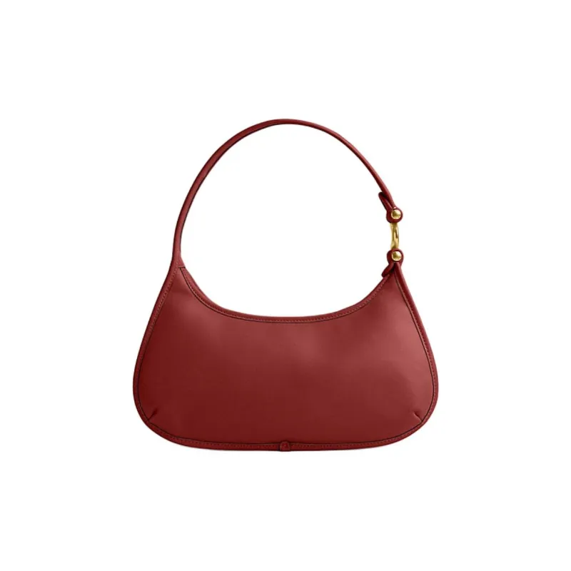 COACH Eve Glove Tanning Saddle Bags One Shoulder Handbags Large Size Women's Red-2