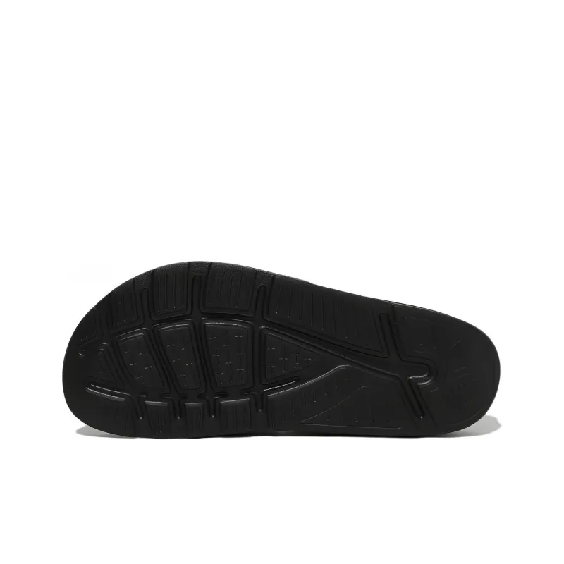 FILA Slick Slide Rubber Sole Slide Slippers Unisex Black Korean Style-3