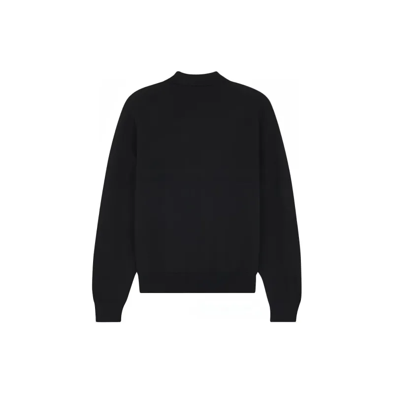 Maison Kitsune Fox Head Patch Fine Knit Polo Shirt-1