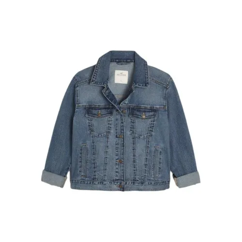 Hollister Denim Jackets Women's Deep Medium Washable