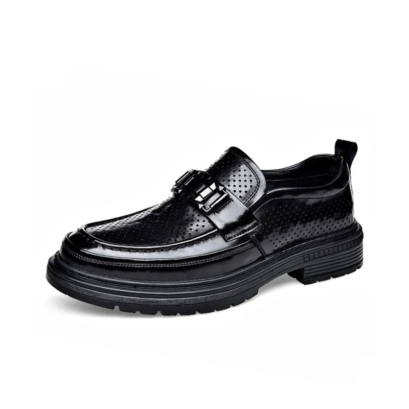 GZZ Dress Shoes Men Low Top Black/Brown-1