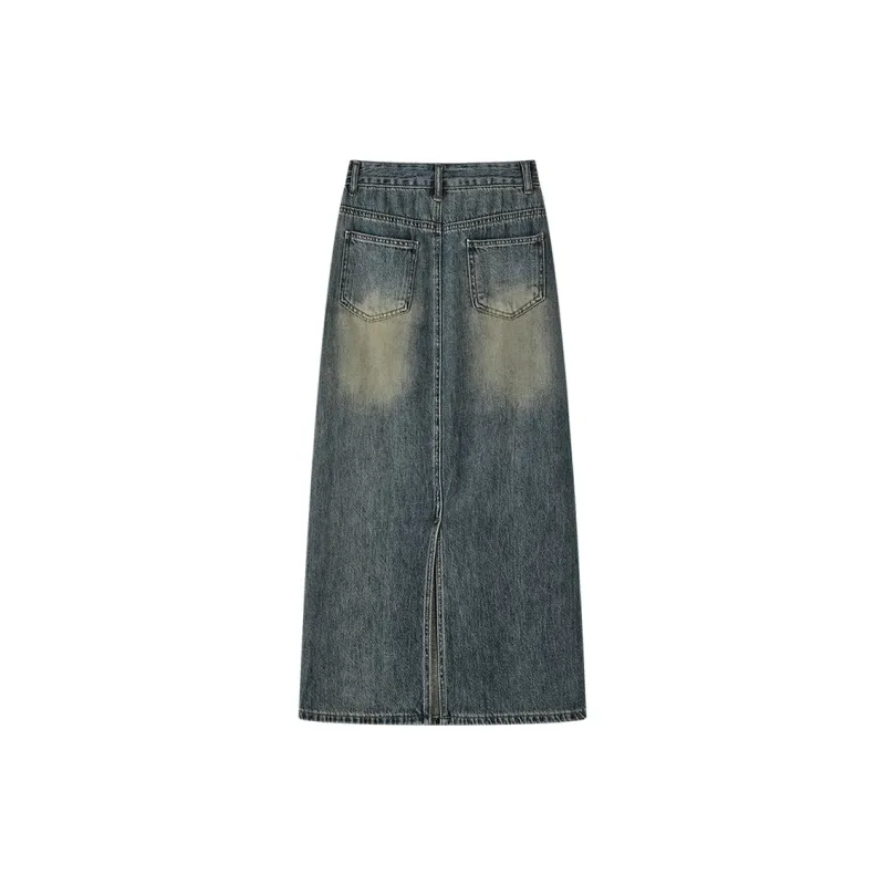 THE SEA LIFE Denim Long Skirt Women's Denim Blue-1