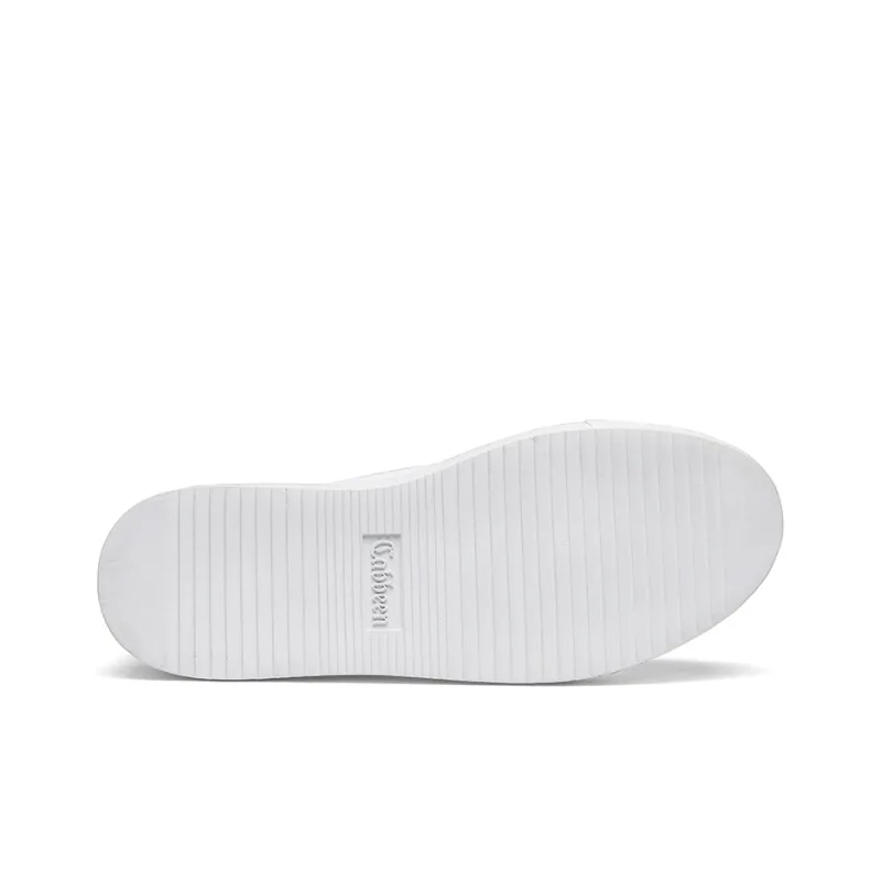 Cabbeen Durable Breathable Low-Top Skateboard Shoes Men's White-5