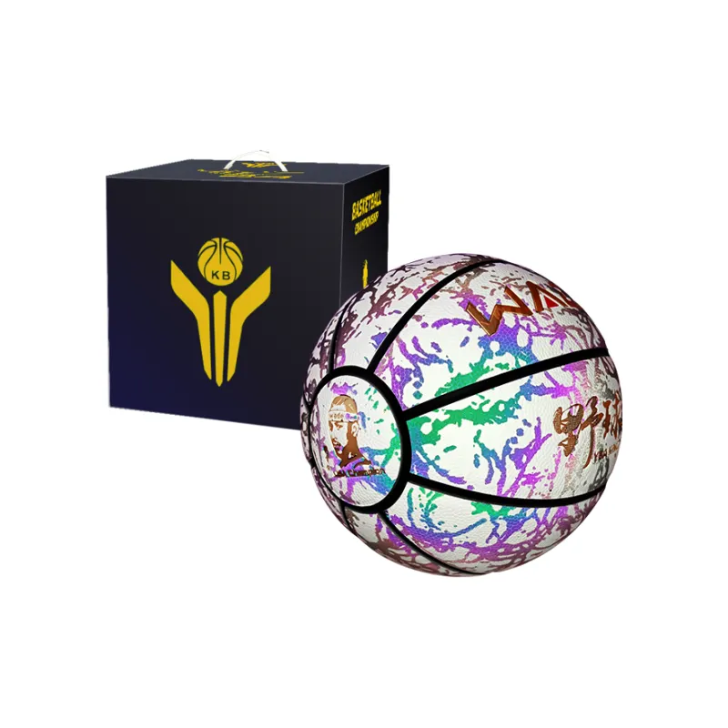 WADE x YBAKING Size 7 Indoor And Outdoor All Street Glow In The Dark Reflective Training And Competition Basketball PU-5