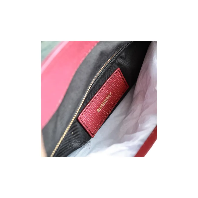 Burberry Cow Leather Portable Crossbody Bag Shoulder Bag Women's Deep Red-4