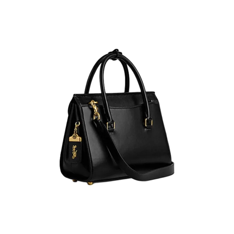 COACH Calfskin Briefcase, Handbag Medium Size Women's Black-2