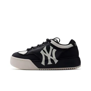 MLB Chunky Wide Wear Resistant Low Top Casual Shoes Unisex Black Loose Fit