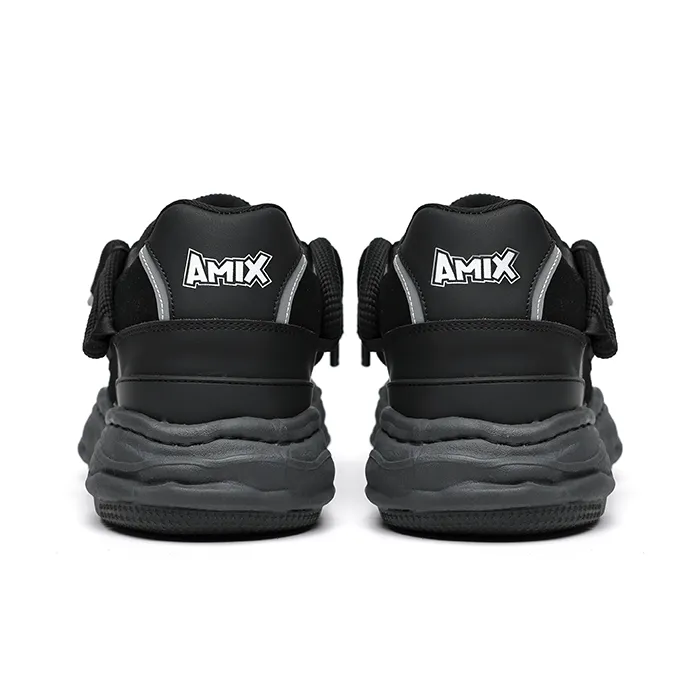 Angelmi Anti Slip And Wear Resistant Lightweight Low Top Skateboard Shoes Unisex Black-3