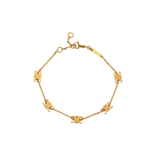 CELINE Triomphe Mini Triomphe Bracelet In Brass With Gold Finish