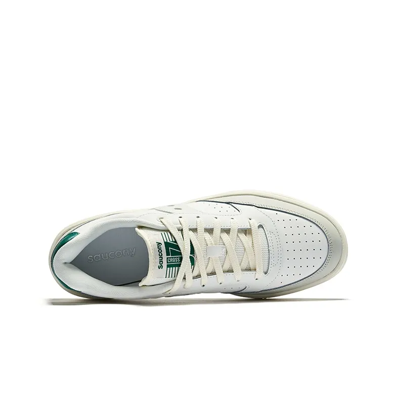 Saucony CROSS JZ Cushioning Coverage Low Top Casual Running Shoes Unisex White Gray Green-3