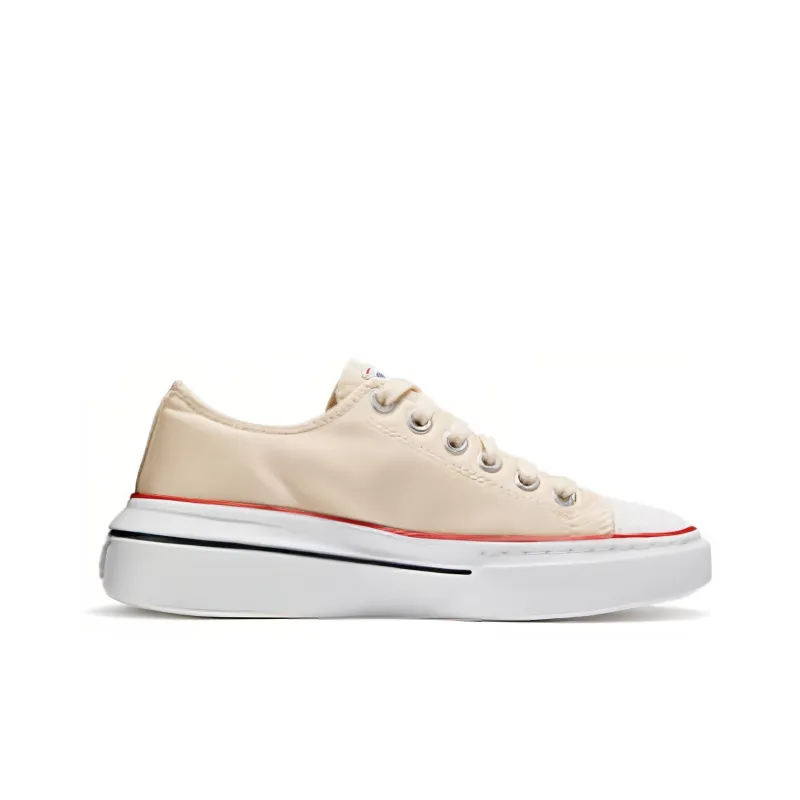 Skechers Abrasion Resistant Cushioning Low Top Canvas Shoes Women's White Brown-1