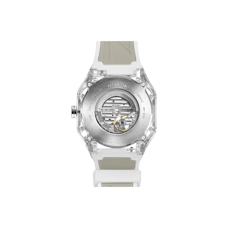 NIVADA Small Ice Cubes Automatic Mechanical Movement Unisex Watch Cut Out Dial Silicone Strap-4