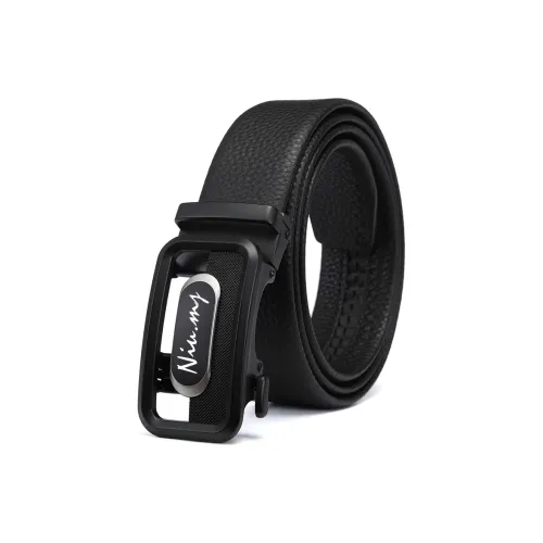NIUMJ Men's Top Grain Cow Leather Belt For Young Men With Automatic Buckle Leather Belts Men's