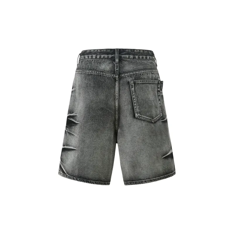 BJHG Denim Shorts Unisex Washed Black-1