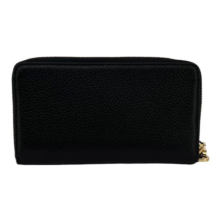 MICHAEL KORS Jet Set Travel Leather Wallet Tubas Women's Black-6