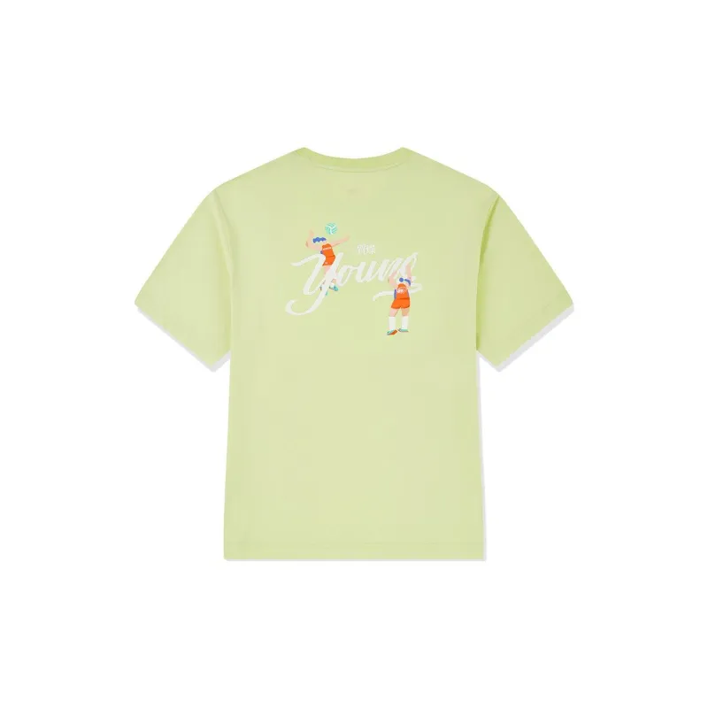 QIAODAN Drop Shoulder Sleeve T Shirt Unisex Wheat Sprout-1