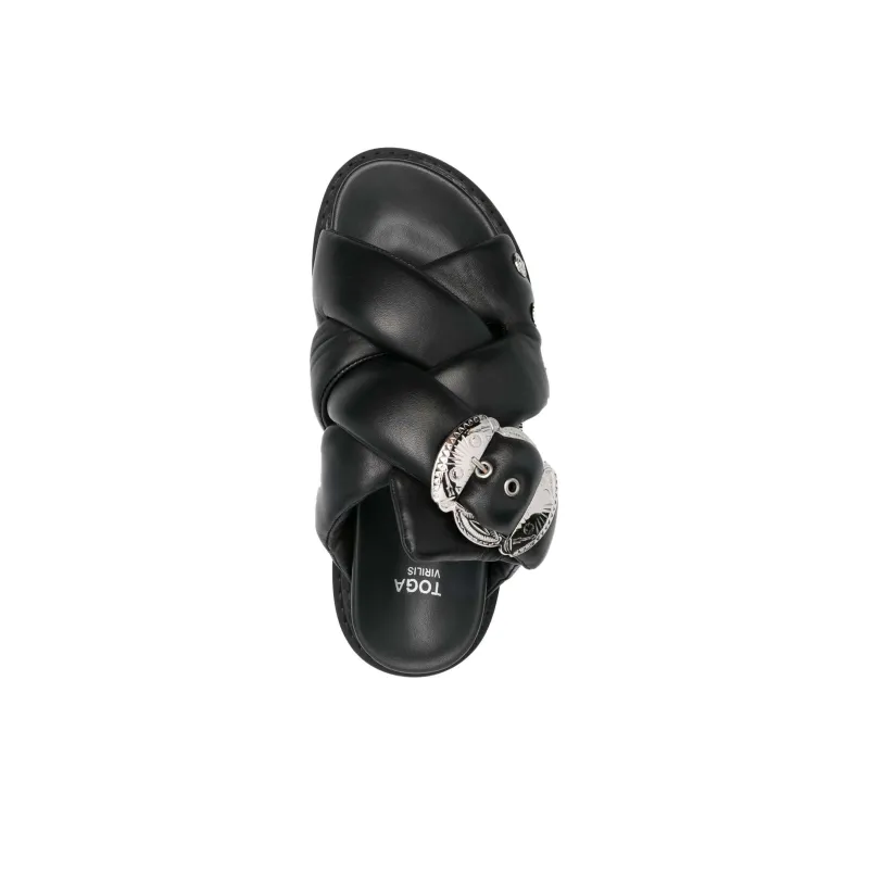 TOGA VIRILIS Padded Leather Sandals-3