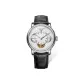 Silver Case White Dial Black Leather Strap Style