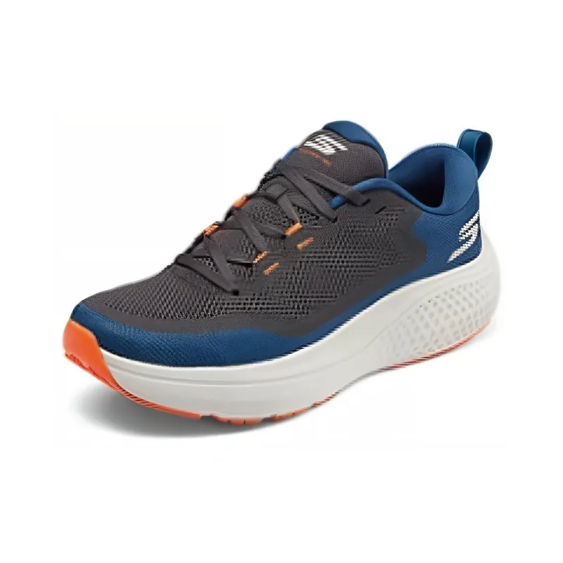 Skechers Cushioning Wear Resistant Low Top Running Shoes Men's Black Blue-2