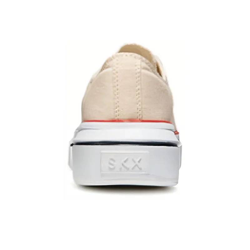 Skechers Abrasion Resistant Cushioning Low Top Canvas Shoes Women's White Brown-3