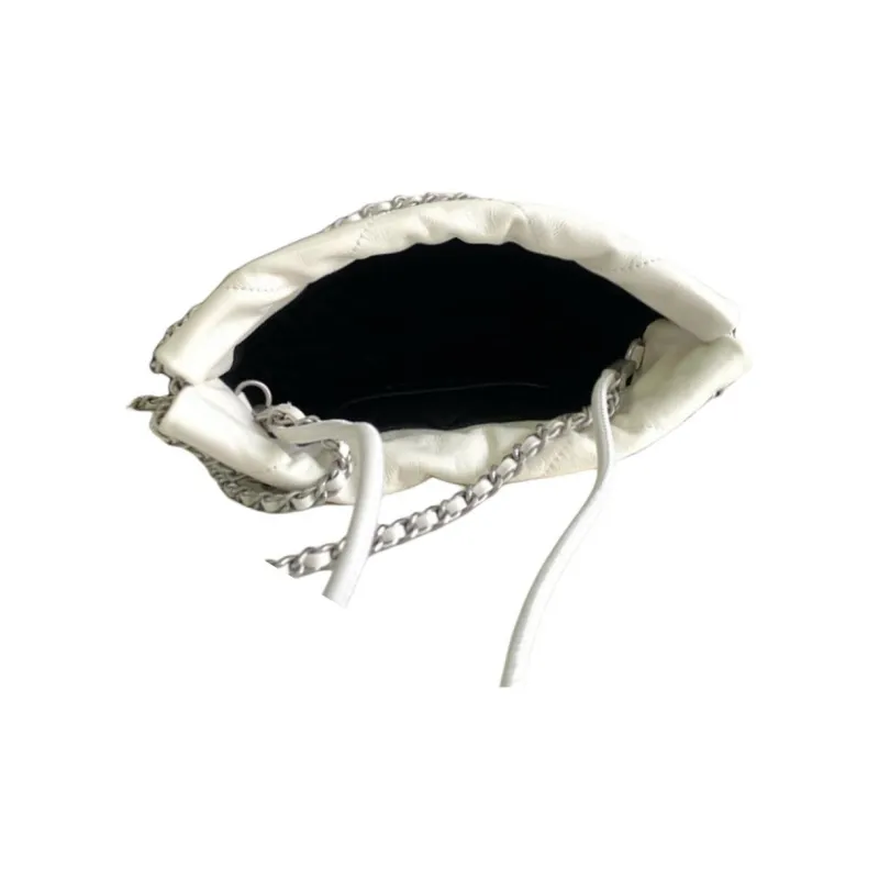 CHANEL 22Bag Calfskin Bucket Bag, Shoulder Bag, Crossbody Bag Mini Women's Silver & White-3