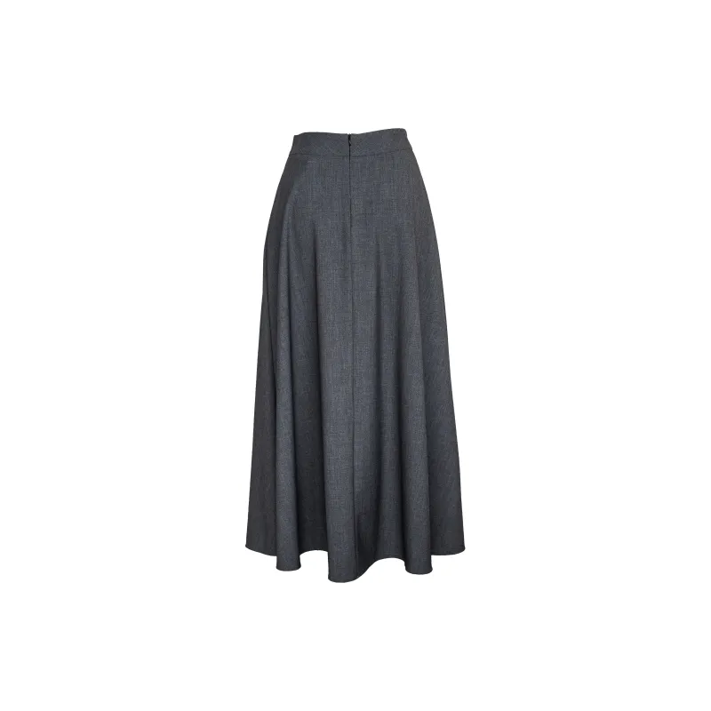 ROEYSHOUSE Casual Long Skirts Women's Dark Gray-1