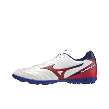 Mizuno Monarcida TF Rubber Broken Studs Slip Resistant Soccer Shoes Unisex White Red Blue