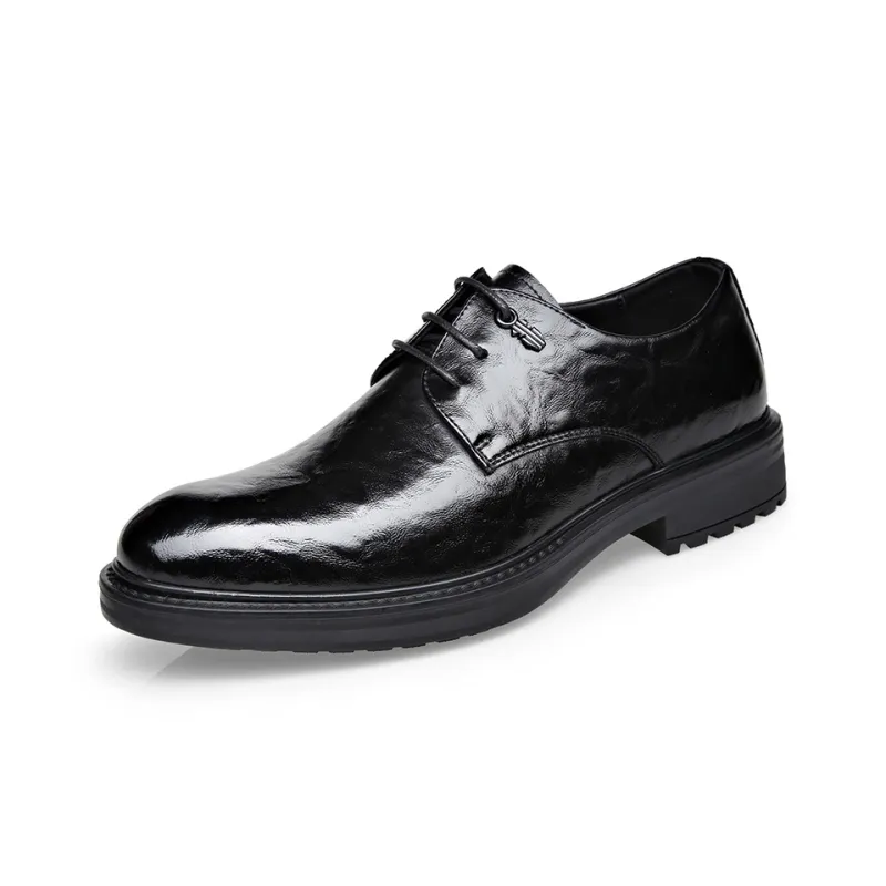 XIAOTOULANG Dress Shoes Men Low Top Black-1
