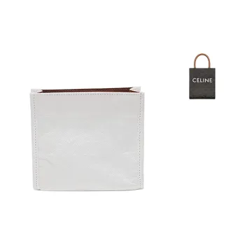 Ingenuity Handmade Nylon DuPont Paper Tote Medium Bag Liner With Shoulder Strap Women's White/Brown