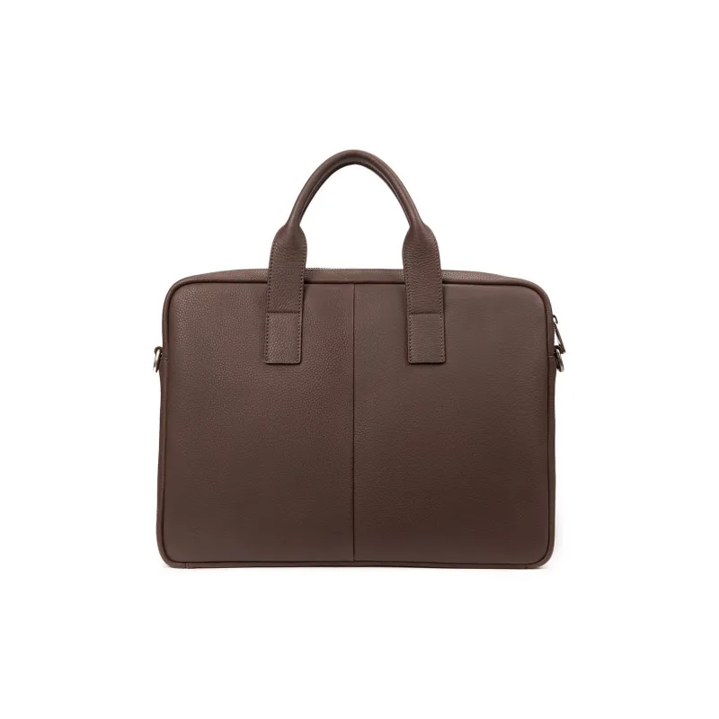 Jeep Top Grain Cow Leather, Pure Cow Leather Laptop Bag, One Shoulder Handbag Regular Men's Coffee-3