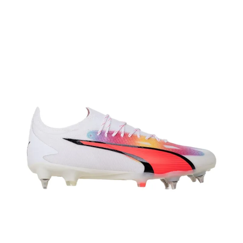 PUMA Ultra Ultimate SG Metal Long Studs Cushioning Anti Slip And Wear Resistant Soccer Shoes Men's Red White-1