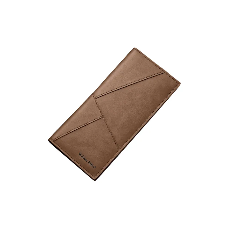 WilliamPOLO Microfiber Synthetic Leather Wallet With Multiple Card Slots Money Clip Regular Unisex Khaki-4