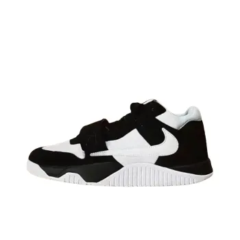 Travis Scott x Jordan Cut The Check Slip Resistant Low Top Vintage Basketball Shoes Men's White Black