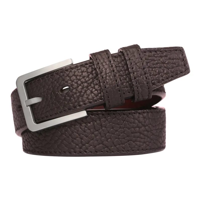 Jaylen Oos Titanium Alloy Pin Buckle Wild Cow Leather Textured Top Grain Cow Leather Leather Belts Men's-10