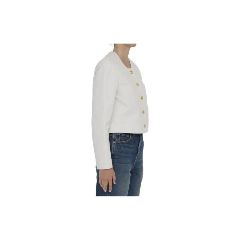 CELINE SS24 Leather Jacket Women's White-3
