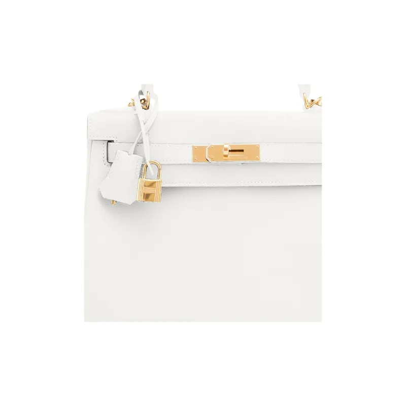 HERMES Kelly Evercolor Leather Kelly Bag Shoulder Bag Crossbody Bag Handbag Women's 01 Blanc Pure White-3