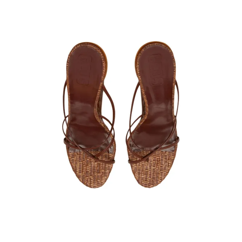 GCDS Morso Flip Flops 11cm Women's Brown-2