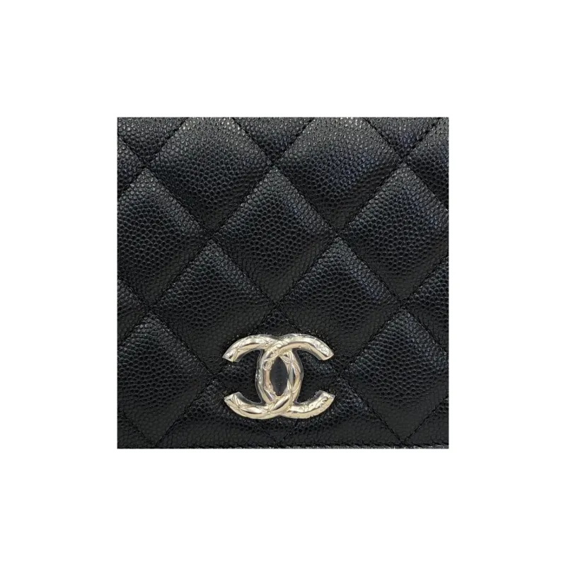 CHANEL WOC Caviar Cow Leather Shoulder Bag, Crossbody Bag, Wallet Women's Black-4