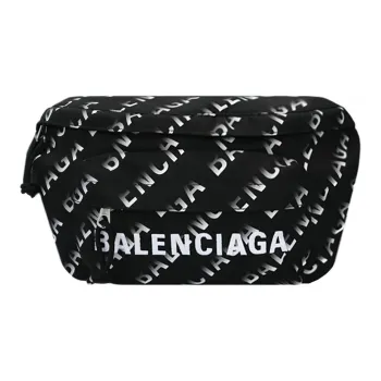 Balenciaga WHEEL Nylon Fanny Pack Regular Unisex Black White