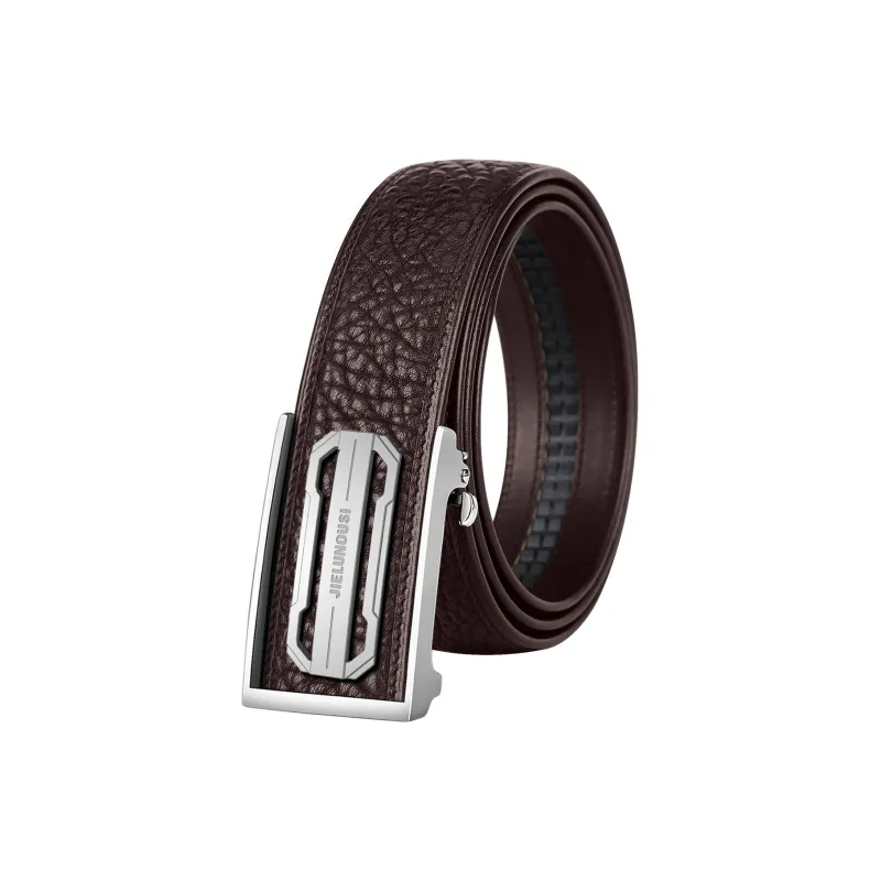 Jaylen Oos Stainless Steel Snap Business Tough Buffalo Leather Pants Leather Belts Men's-21