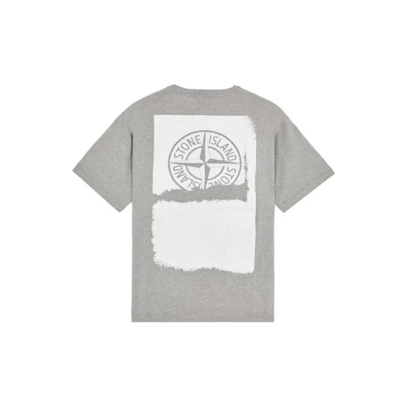STONE ISLAND Logo print Cotton T shirt-1